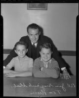 Jim Gray, Merle Staub, and Tom Reeves, members of the Doran School Breakfast Club, Glendale, 1936