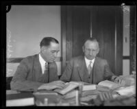 District Attorney Jess Hession and Judge William M. Dehy, Inyo County, 1927