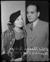 Actress Ethel Shannon Jackson with diplomat fiance Jose Luis Medinille y Grau, Los Angeles, 1934