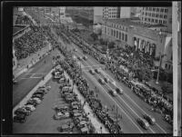 Armistice Day Parade outside of the Los Angeles City Hall, Los Angeles, 1937