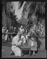 Princess Kaya of Japan feeding a baby leopard, California, 1934