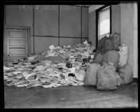 Correspondence from readers of the Los Angeles Times answering the "Bible Game" contest questions, Los Angeles, 1934