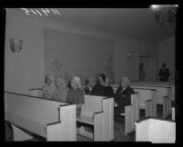 Funeral at Utter-McKinley's North Hollywood Chapel for Krishna Venta and two others, 1958