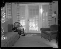 David Bacon murder case; livingroom [?] of rented cottage in Laurel Canyon, Calif., 1943