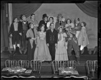 Cast of "The Drunkard": Merwin Lucas, Jeffrey Williams, Larry Grenier, Nestor Paiva, Lois Hunt, Sam Ethridge, Zan Joyce, Tom Miller, Helen Westcott, Jan Duggan, Mary Tock, George Stuart, Ada Lilly, and Karl Thomas, Los Angeles, 1938