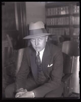 Man in a courtroom during the Asa Keyes trial, Los Angeles, 1929