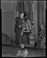 Grand Duchess Marie with a bouquet of flowers, Santa Fe Springs, 1939