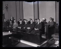 Jury for the Clara Phillips trial sitting in a Los Angeles Courtroom, Los Angeles, 1922