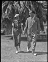 Evelune Hall and her fiance Allister MacIver Campbell, Palm Springs, 1936