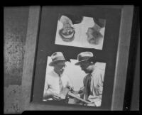 Police investigate axe used in Northcott murder case, Riverside County, circa 1928