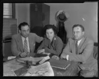 Detective Lieutenant Thad Brown, Lorraine Walsh, and Det. Lt. Aldo Corsini, Los Angeles, 1935