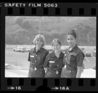 First three women paramedic trainees of the Los Angeles City Fire Department, Calif., 1978