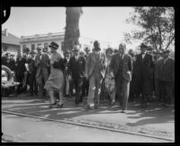 Stunt driver Hayward Thompson and his manager W. H. Watson, Los Angeles, 1927