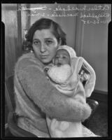 Welfare check forger Esther Machada with baby daughter Elizabeth, Los Angeles, 1935