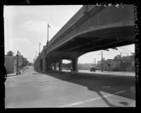 Know Your City No.147 View from underneath of viaduct and streets at 1st Street and Beverly Blvd. Los Angeles, Calif