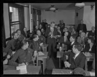 James I. Tucker instructs a Sheriff's Training class, Los Angeles, 1935