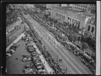 Armistice Day Parade outside of the Los Angeles City Hall, Los Angeles, 1937