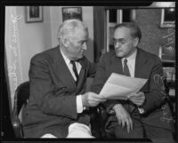 Artist Leo Katz and his attorney James M. Sheridan, Los Angeles, 1935