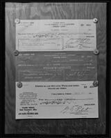 Forged checks of Warden James B. Holohaw, 1935