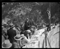 Luncheon atop Big Tujunga Dam, Angeles National Forest, 1931