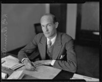 Kenneth G. Ormiston, witness in Superior Judge Hardy impeachment hearing, Los Angeles, 1929