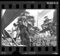 Dr. H. Claude Hudson the NAACP rally in Exposition Park, Los Angeles, Calif., 1975