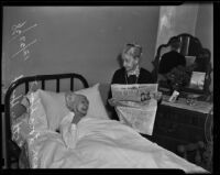 Esther Hoyt reads to her sister Lois Hoyt, Eagle Rock, 1938