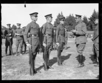 Colonel E. W. Clark presenting medals at high school R. O. T. C. competition, Los Angeles, 1922