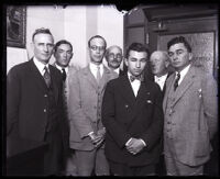 Karl Wallich and Harry S. Adler after their arrest for theft, Los Angeles, 1926