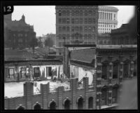 Demolition before the construction of City Hall, Los Angeles, ca. 1927