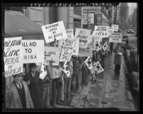 Koreans demonstrating before Japan Consulate in Los Angeles, Calif., 1941