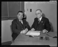 Albert Marco meets with his parole officer Ed H. Whyte, Los Angeles, 1933