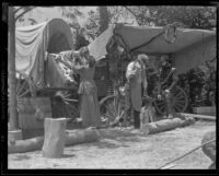 "Call of the Battalion," Covered Wagon scene, at the Pioneer Day Festival in Centinela Park, Inglewood, 1935