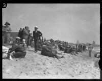 Spectators line Venice Beach, Los Angeles, 1926