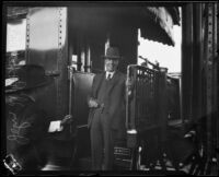 John D. Rockefeller, Jr. upon arrival, Los Angeles, 1932