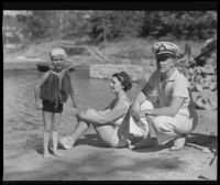 J. W. Merrick with wife Lesley and daughter, Lesley Del, Lake Arrowhead, 1935