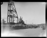 Bridge under reconstruction after the flood following the failure of the Saint Francis Dam, Santa Clara River Valley (Calif.), 1928