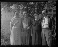 Mr. and Mrs. W.J. Gordon arrive for vacation with Mr. and Mrs. Don Ashbaugh, Los Angeles, 1935