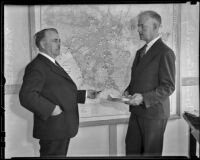 Mayor Frank L. Shaw and Lieut. Col. Donald H. Connolly, Los Angeles, 1936