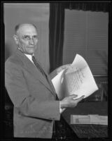 Judge Albert Lee Stephens takes the oath of office, Los Angeles, 1935