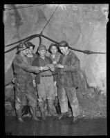 Hard-rock miners in the San Jacinto tunnel, Banning, 1938