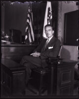 David Clark on the stand during murder trial, Los Angeles, 1931