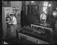 Wirephoto switchboard and transmitting machine, Los Angeles, 1935