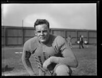 Bruins football player Homer Oliver at Spaulding Field at U.C.L.A., Los Angeles, 1932