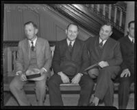 Brothers Joseph, Walter, and Edward Smith are arrested for tax evasion, Los Angeles, 1936