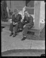 Boxer Wally Hall and coach Jerry Pelton, Los Angeles, 1936