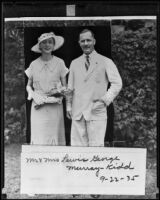 Ruth Lane Moore and Lewis George Murray-Kidd on their wedding day, Shanghai, 1935 (copy photo)