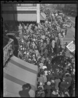 A crowd of shoppers at Merchants' Dollar Day in downtown, Los Angeles, 1936