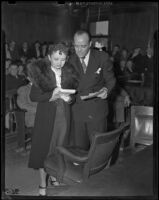 Mr. and Mrs. Robert Noble at Robert Noble's trial, Los Angeles, 1939