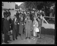 Nikita Khrushchev arrives for luncheon at 20th Century-Fox studios in Los Angeles, Calif., 1959